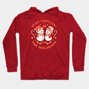 Just Chillin' for the Holidays Cute Snow People Hoodie